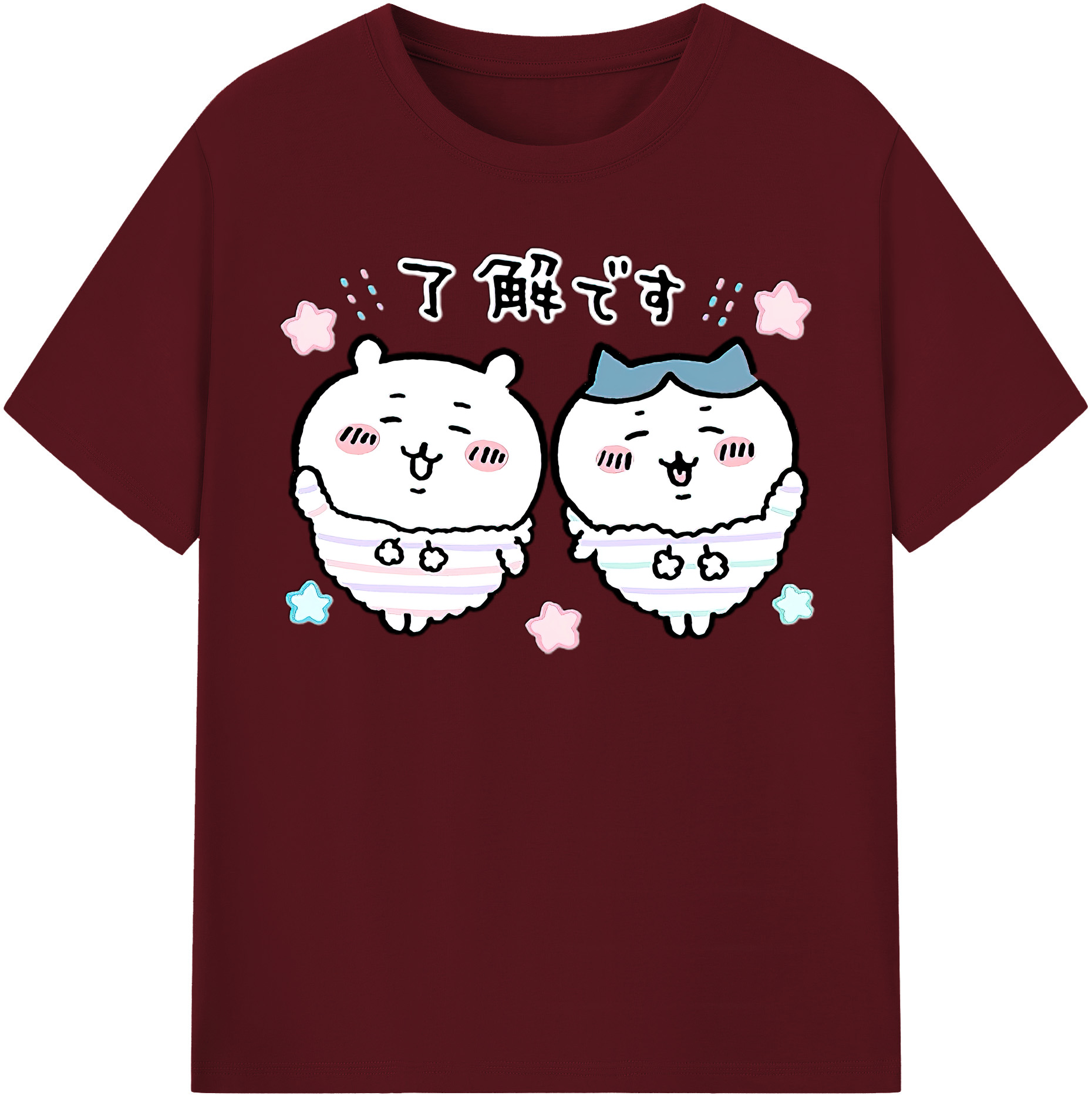 （画像用） ちいかわ ハチワレ Chii-kawa hachiware 綿100％半袖Tシャツ（フロントプリント）